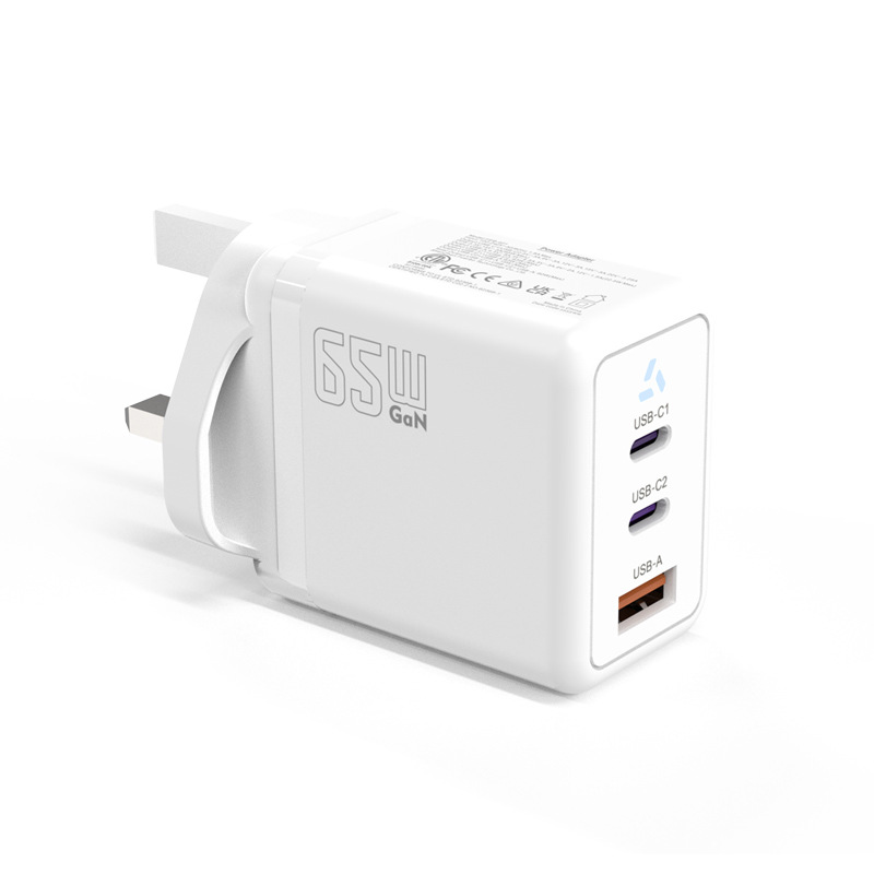 Picture of UK 65W Gallium Nitride Power Adapter PD Fast Charging Head 2c1a UK Charger Head UKCA Certification